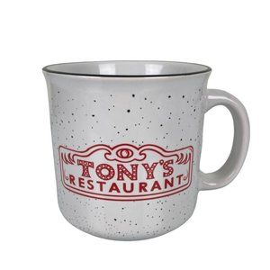 Disney Tony's Restaurant Lady & the Tramp White Red Ceramic Coffee Mug Dogs